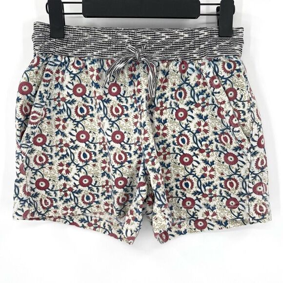 Dylan Edan Shorts Elastic Waist Drawstring 100% Cotton Women XS White Blue Mauve - Picture 1 of 5